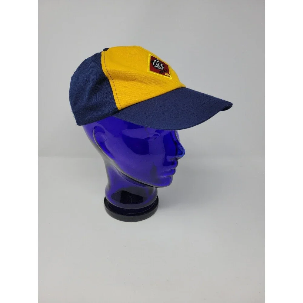 Wolf Cub Scout Hat Youth Boys Adjustable Sm/M Yellow Navy Baseball Cap w/ Pin